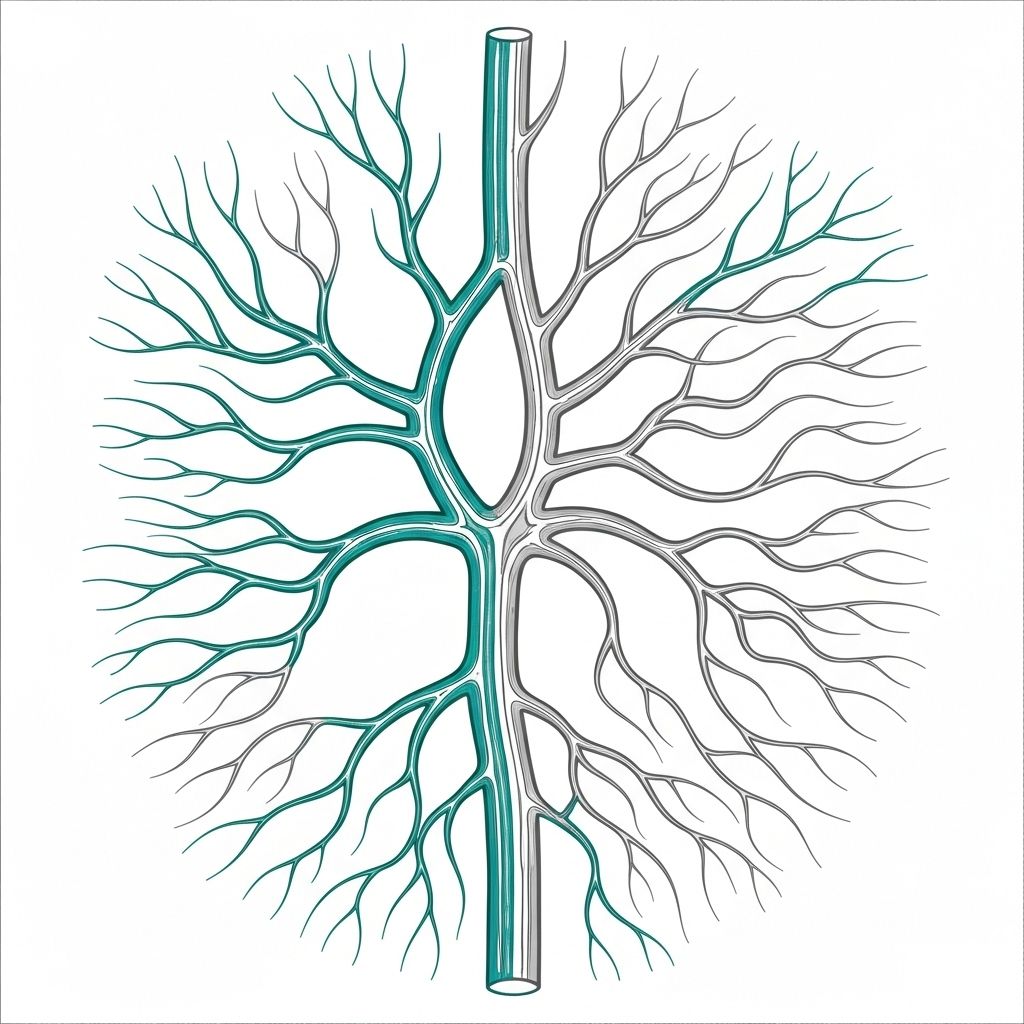 Vessel graph visualization showing color-mapped blood flow